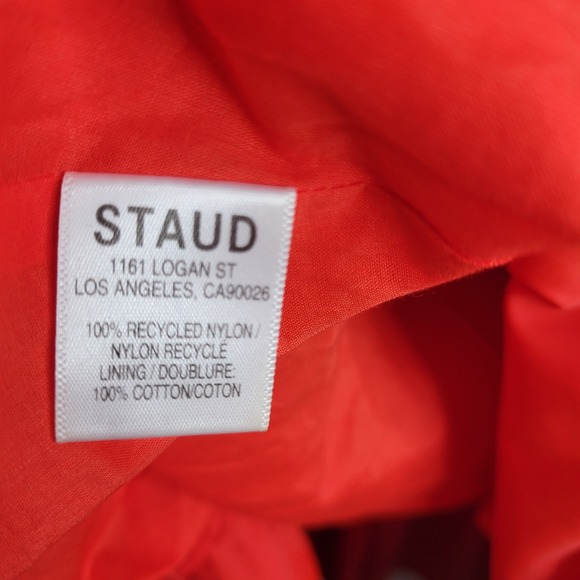 Staud Red Two-Piece Set Crop Top Med & Tiered Maxi Skirt Lg Tie Detail Boho Chic - Picture 10 of 16